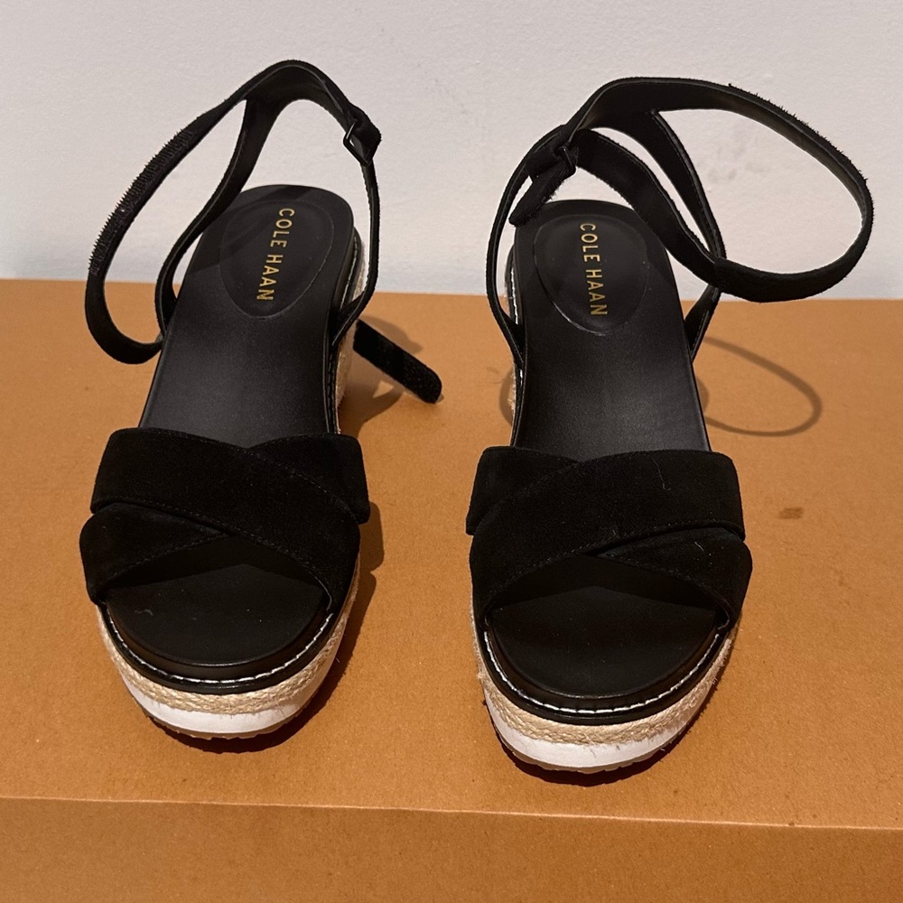 Cole Haan Women's Cloudfeel Black Platform Sandals
